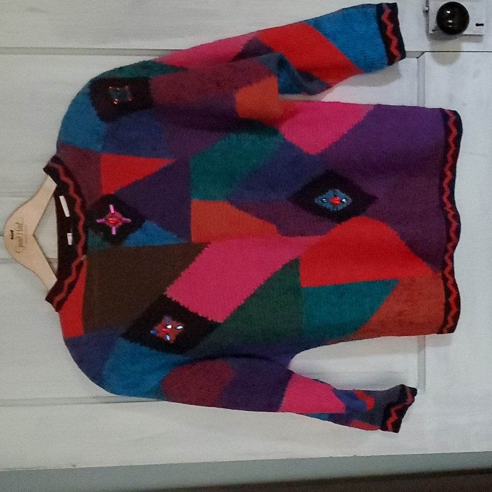 Vintage 80'S Abstract Sweater Mariea Kim NOS